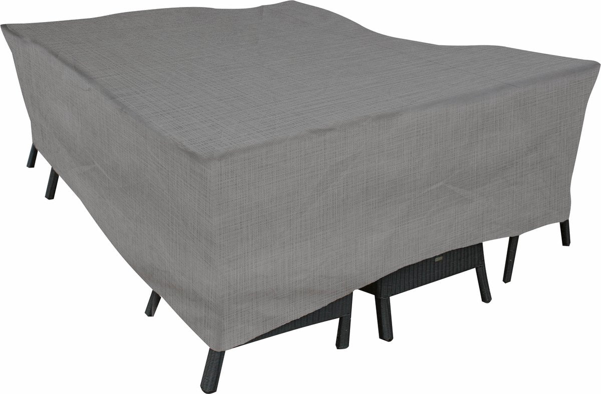 Eurotrail waterdichte hoes voor tuintafel met stoelen, cantonic 250x175x100cm, grijs