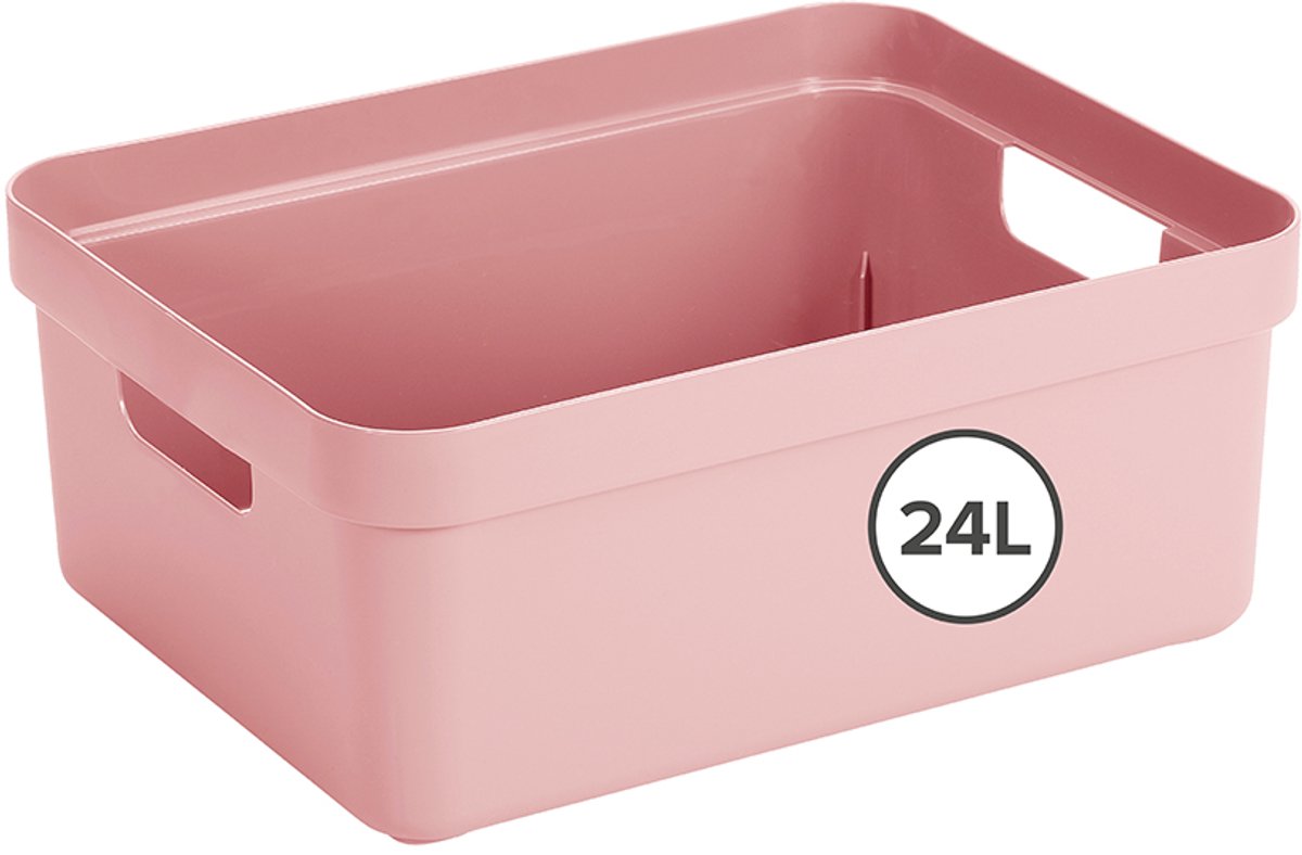Sunware sigma home opbergbox 24l - 44.5x34.5x18.3 cm - roze