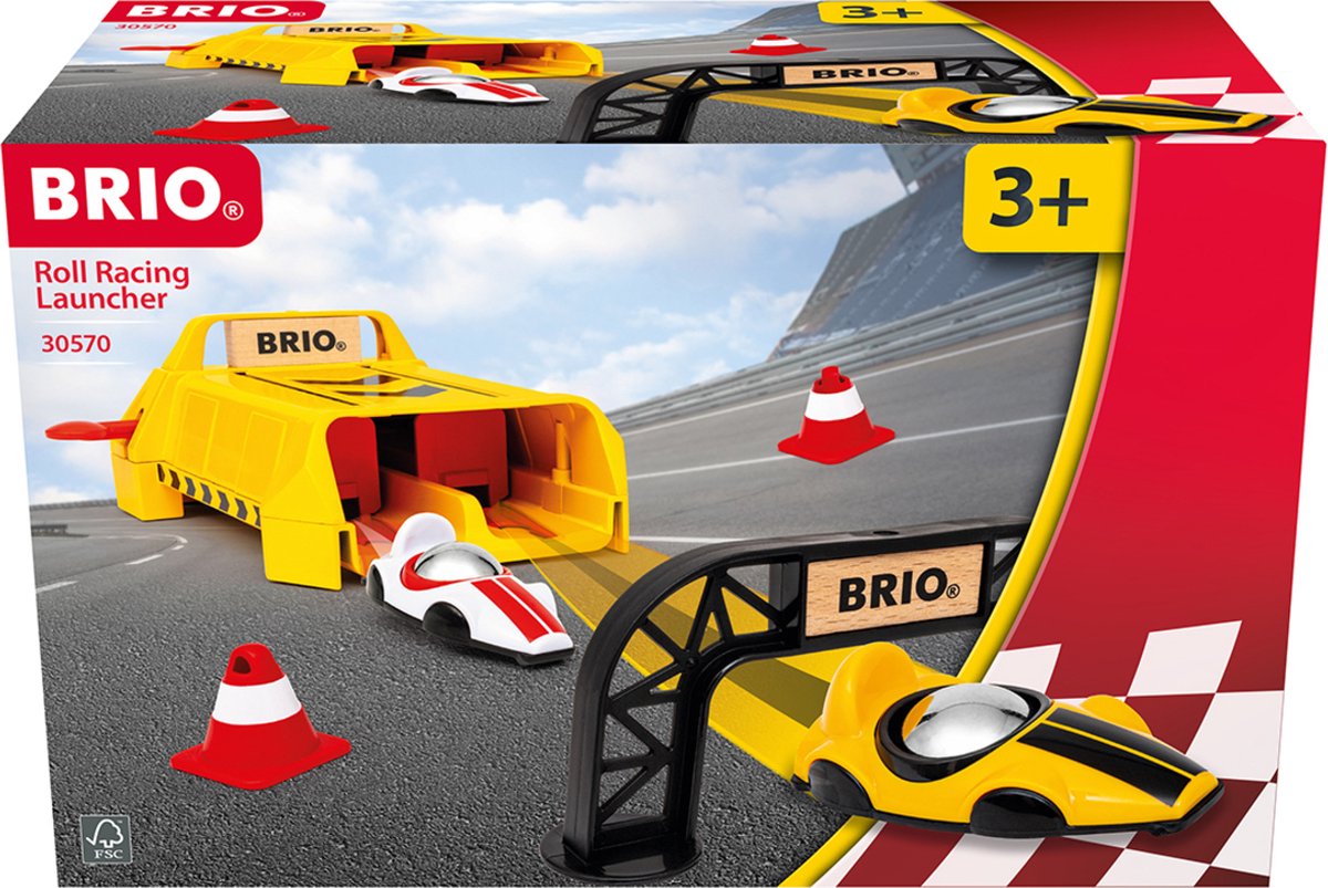 Ravensburger brio – 30570 lanceerinrichting met rolwagens | speelgoedracewagens voor kinderen vanaf 3 jaar