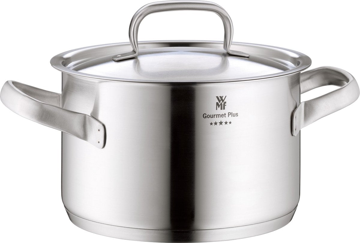 Wmf gourmet plus - kookpan middelhoog - ø16 cm - rvs - geschikt voor alle warmtebronnen - professionele kwaliteit
