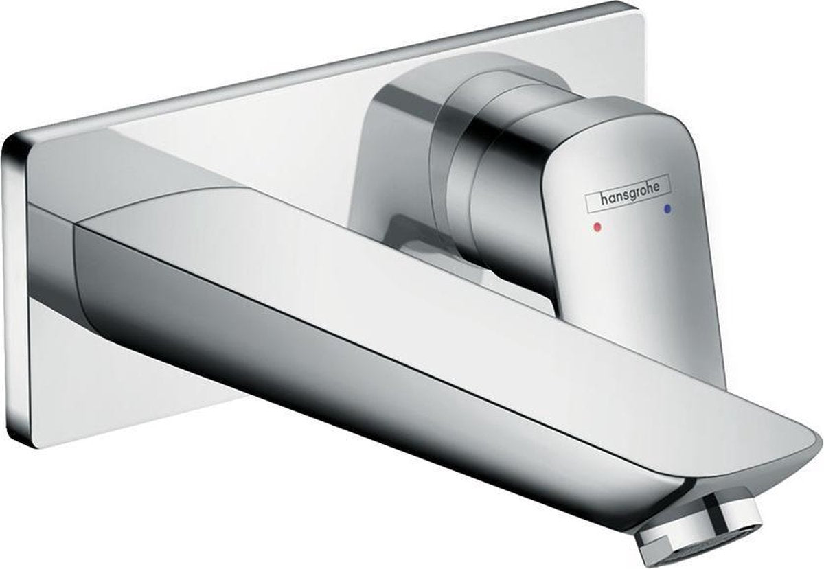 Hansgrohe logis ééngreeps wastafelmengkraan - inbouw - afbouwdeel - chroom - voorsprong uitloop 195 mm