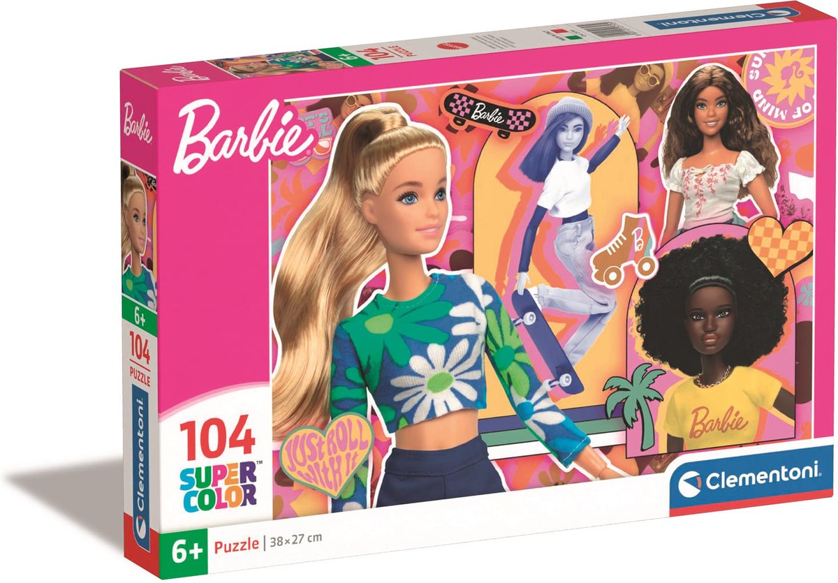 Clementoni - puzzel - 104 stukjes - barbie - kinderpuzzel - vanaf 6 jaar