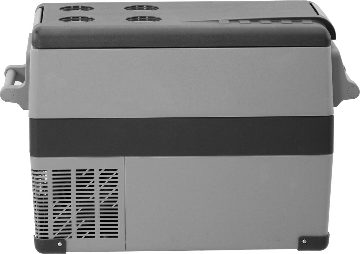 Steamy -e dual compartment elektrische compressor koelbox - 40liter - 12v en 230v - voor auto en camping - grijs
