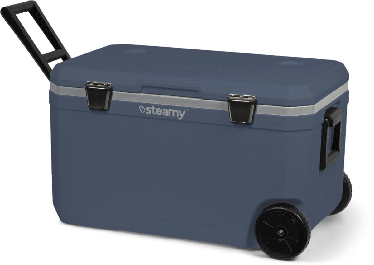Steamy cool 70 roller - grote koelbox op wielen - 70 liter - blauw