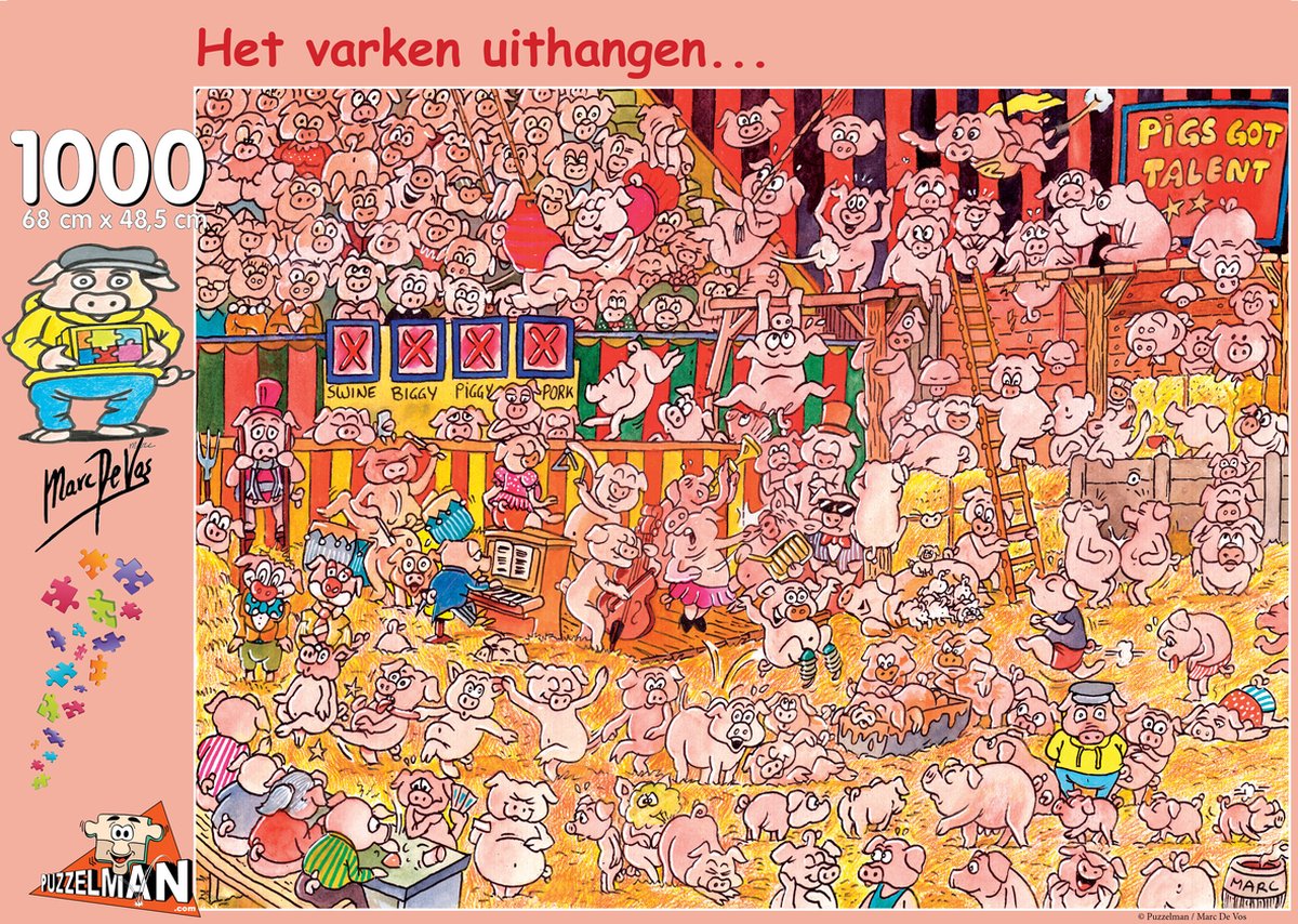 Puzzelman de puzzelvarkentjes - marc de vos (1000).