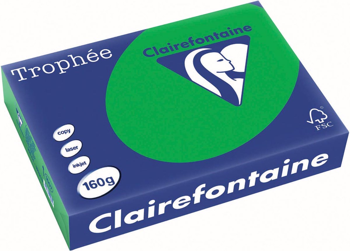 Clairefontaine trophée intens a4 biljartgroen 160 g 250 vel