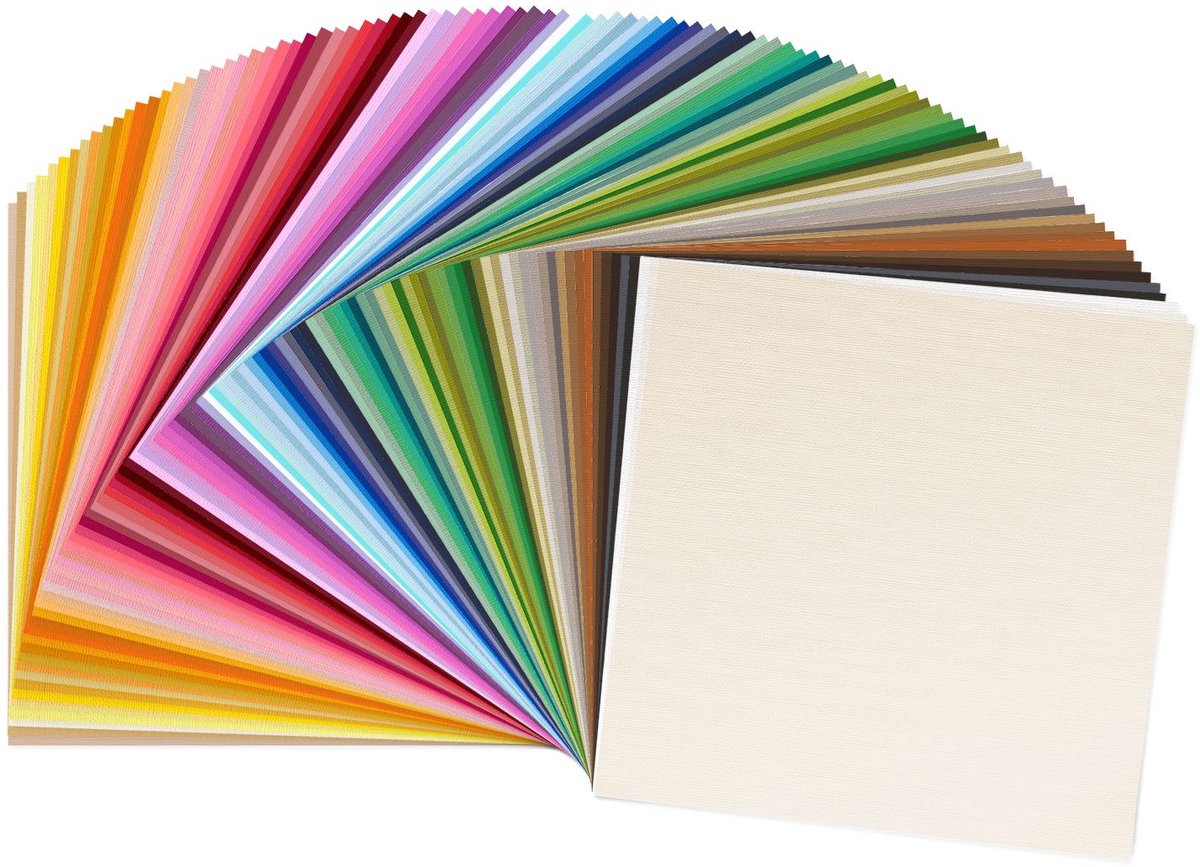 Vaessen creative cardstock - multipack - 30,5 x 30,5 cm - 100 vellen - textuur - 216 g