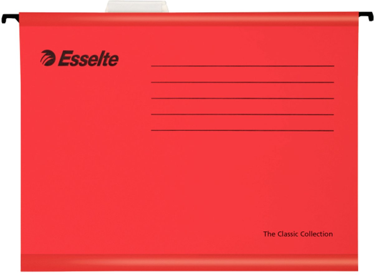 Esselte classic versterkte hangmap - folio v-bodem - 25 stuks - rood