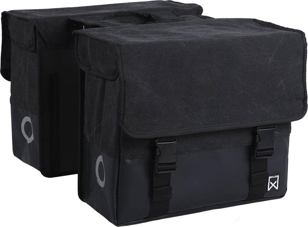Willex - dubbele canvas plus - 30 liter - universele bevestiging - extra sterk - zwart matzwart