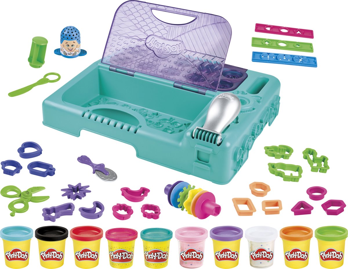 Play-doh play-do, creatieve studio met meer dan 30 tools en 10 potten modelleringsdeeg - de klassiekers
