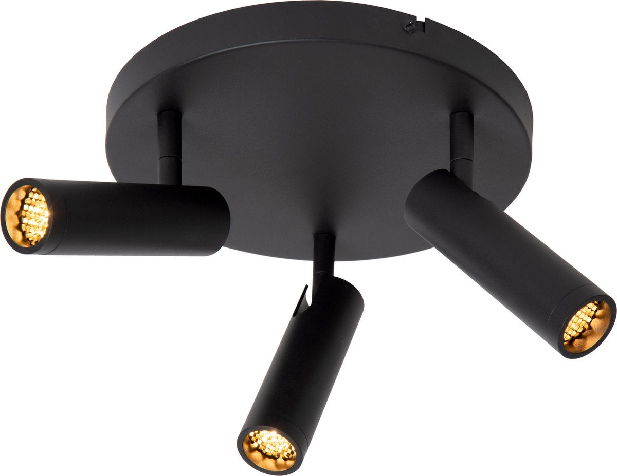 Lucide grado - plafondspot (plafondlamp) - ø 25 cm - 3xgu10 (mr11) - zwart