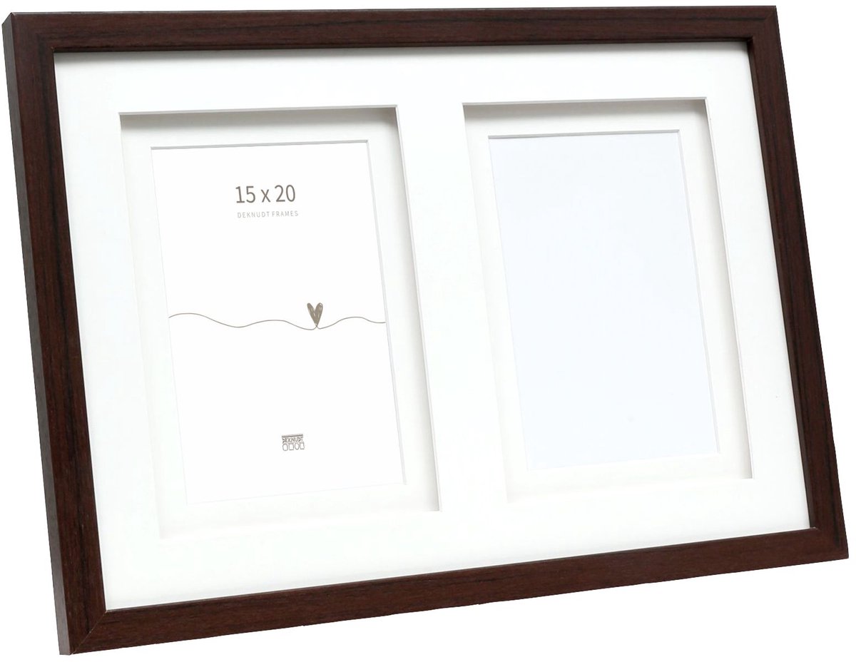 Deknudt frames multifotolijst - bruin - passe-partout - 2 foto's 15x20
