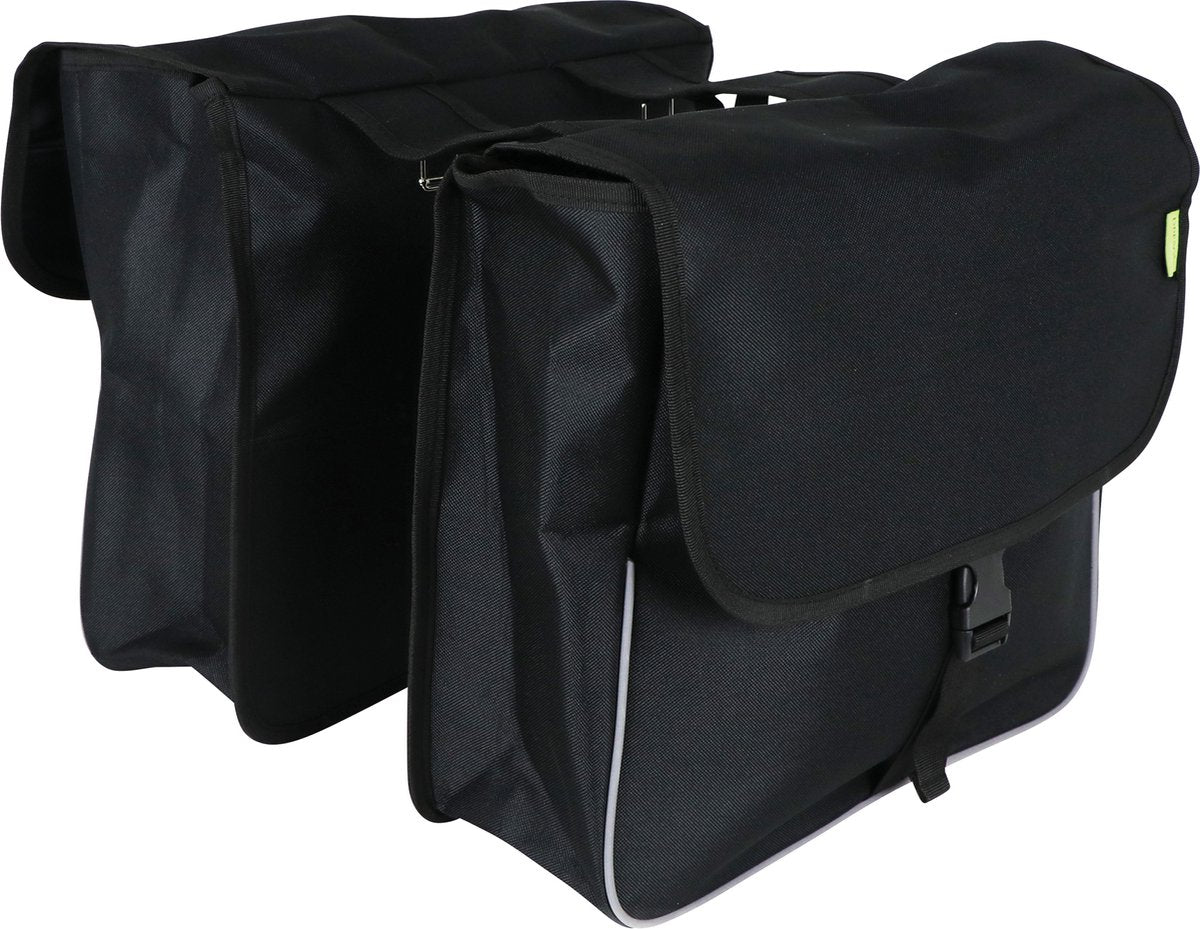 Dresco basic shopper dubbele fietstas 32 liter nylon zwart