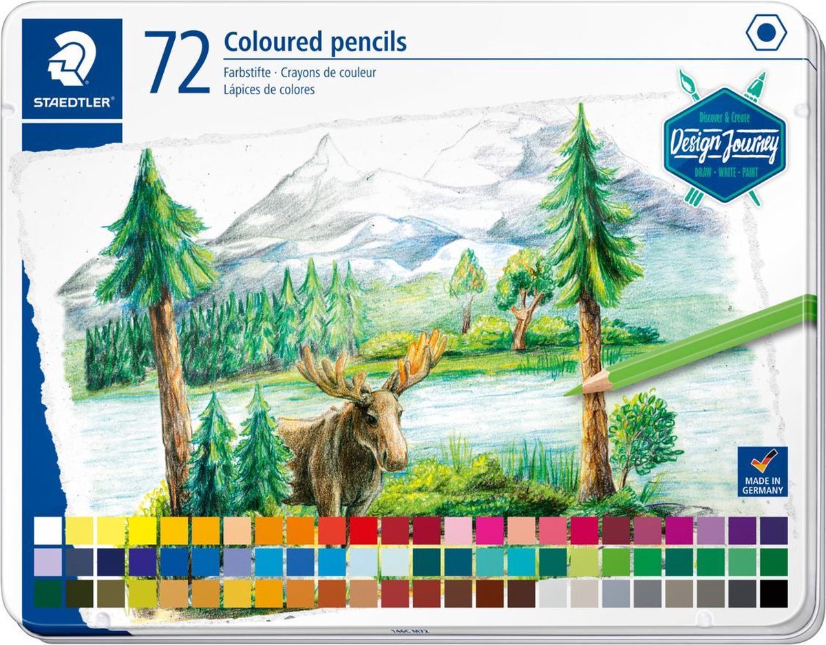 Staedtler kleurpotloden - metalen etui 72st
