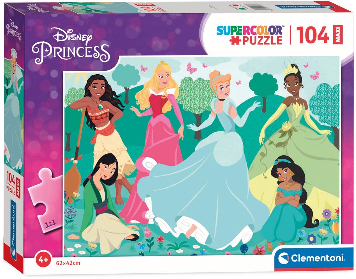 Clementoni maxi puzzel disney princess, 104st.