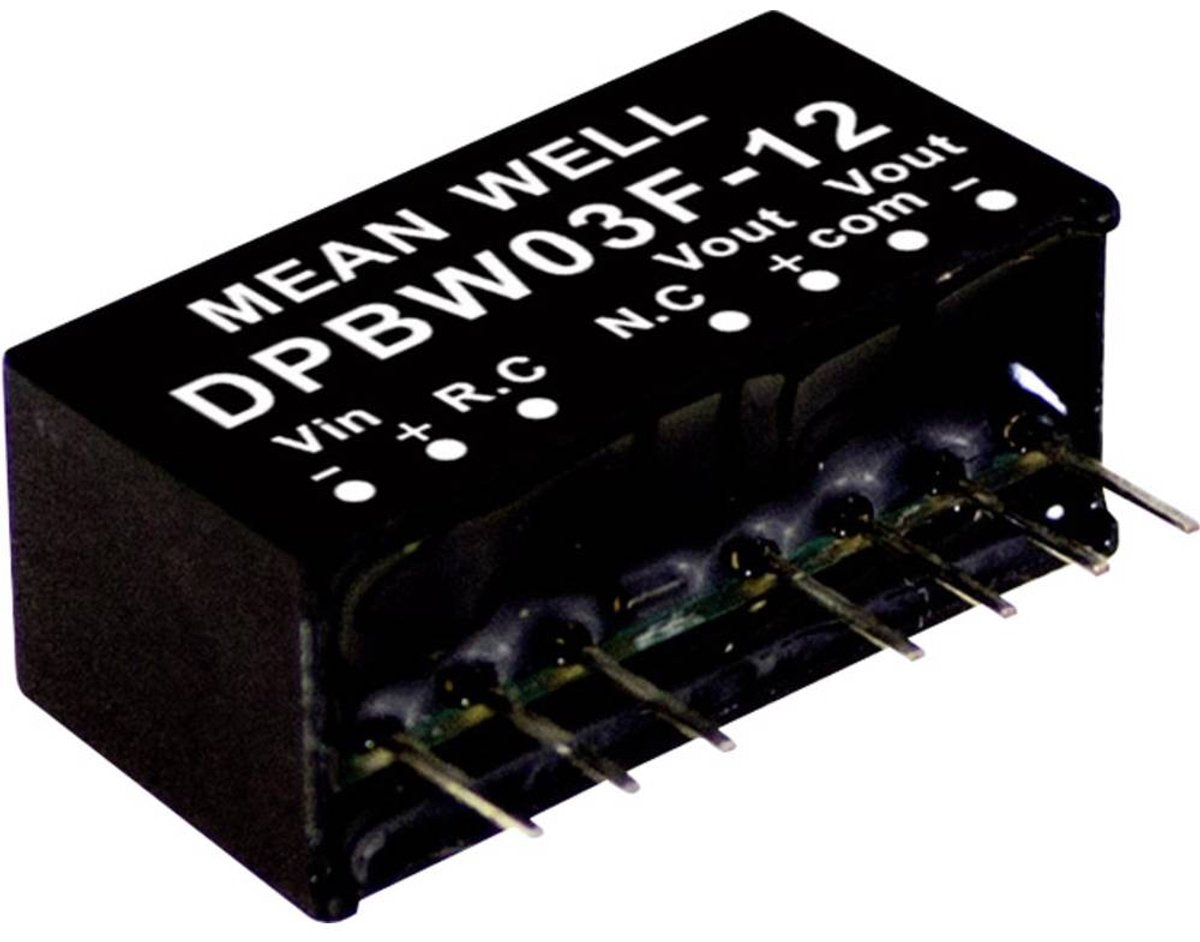Mean well dpbw03g-12 dc dc-convertermodule 125 ma 3 w aantal uitgangen: 2 x inhoud 1 stuk(s)