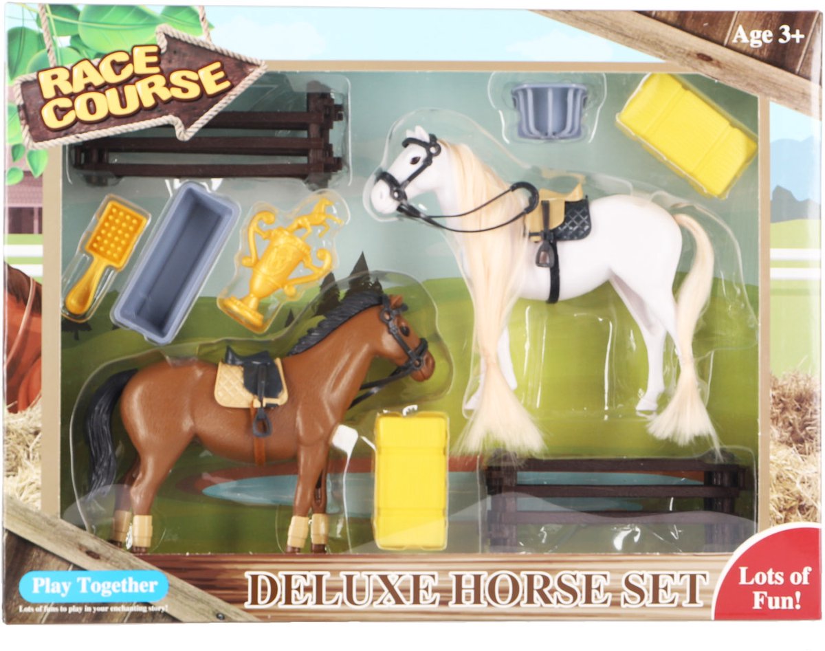 Otto simon kiddygo paarden speelset met accessoires - speelgoed paarden set.