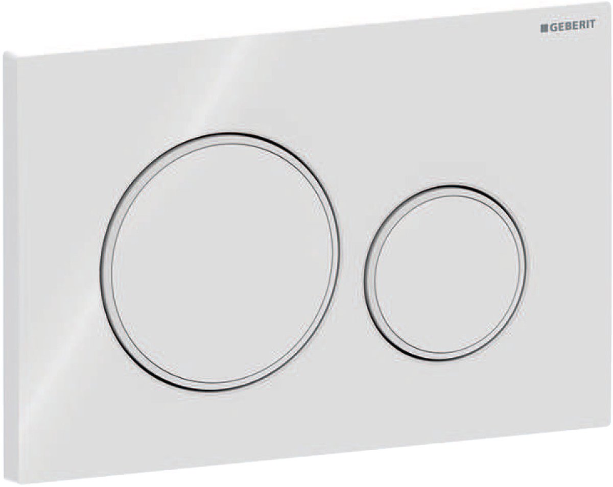Geberit sigma20 bedieningsplaat - 2-toets spoeling - ronde knoppen - wit matwit wit