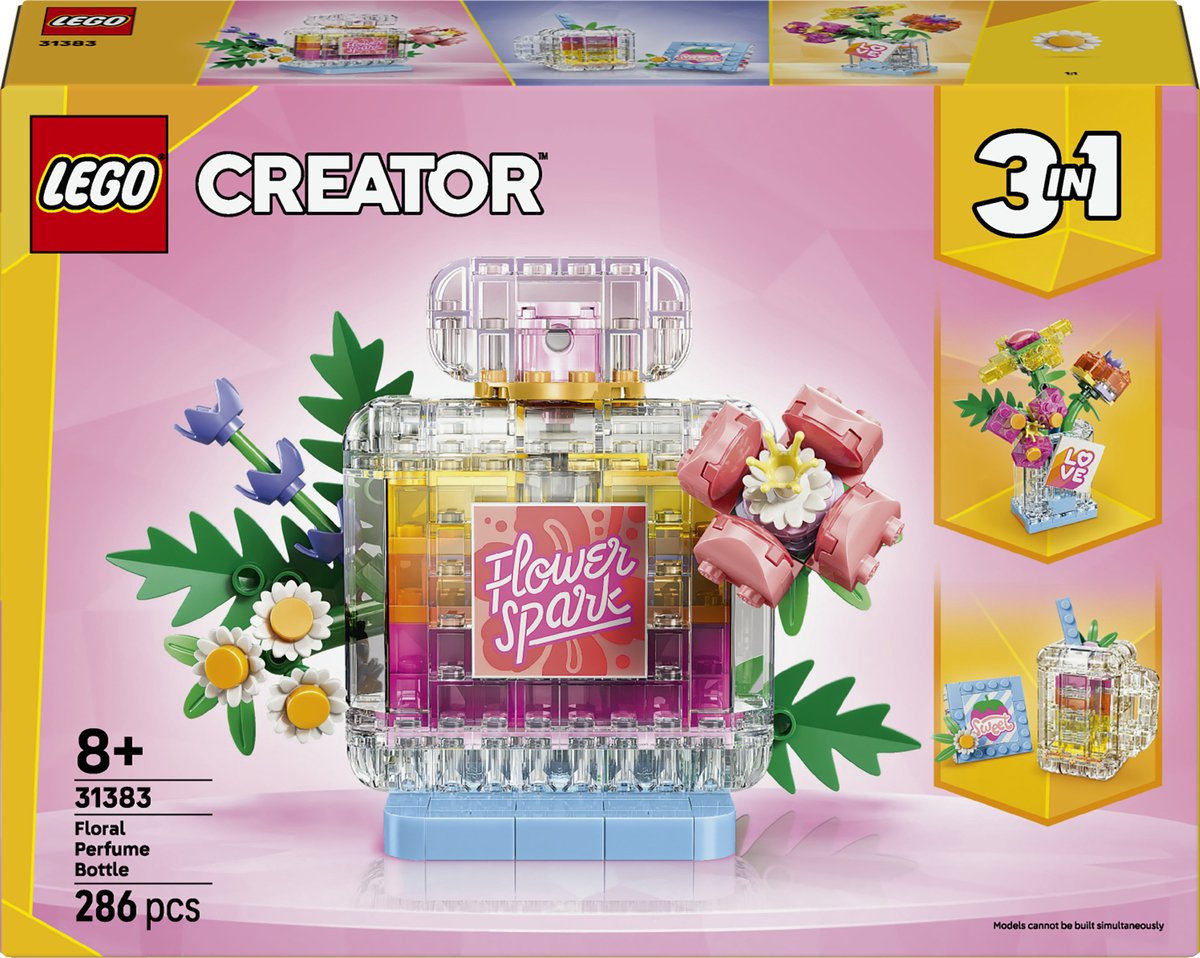 Lego creator 3in1 parfumfles met bloemen speelgoed voor kinderen en kinderkamer decoratie 31383