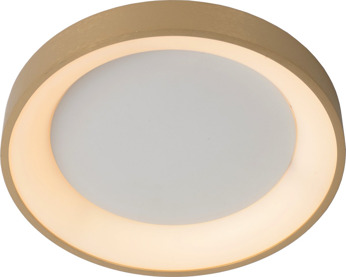 Lucide vidal - plafonnière (plafondlamp) - ø 28 cm - led dimbaar - 1x20w 2700k - mat goud messing
