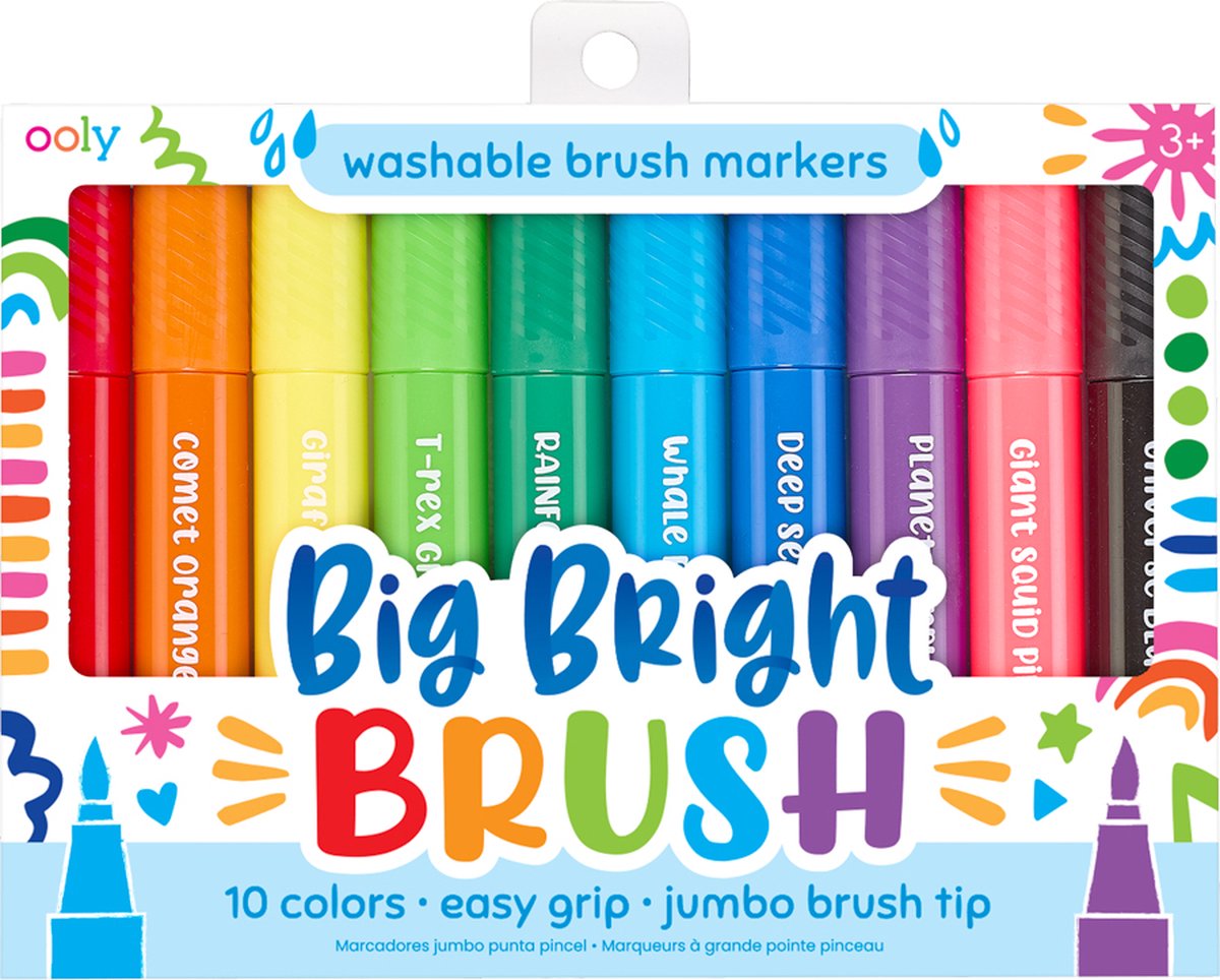 Ooly - big bright brush markers - afwasbare inkt - jumbo stift