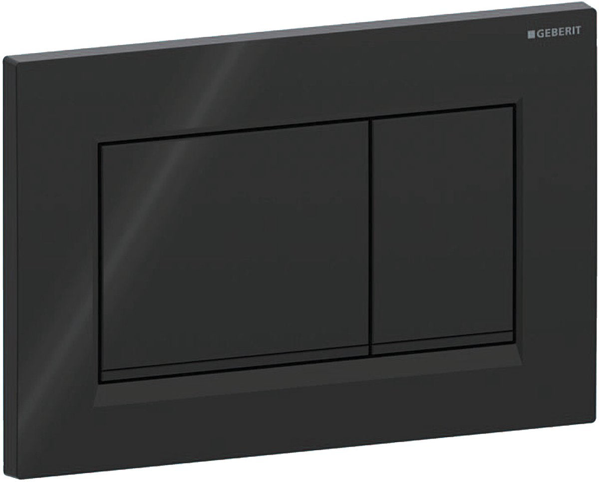Geberit sigma20 bedieningsplaat - 2-toets spoeling - vierkant - glans zwart mat zwart