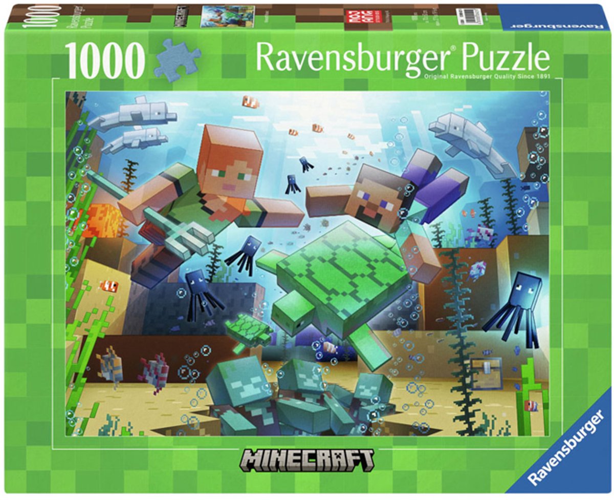Ravensburger legpuzzel minecraft mosaic 1000 stukjes karton.