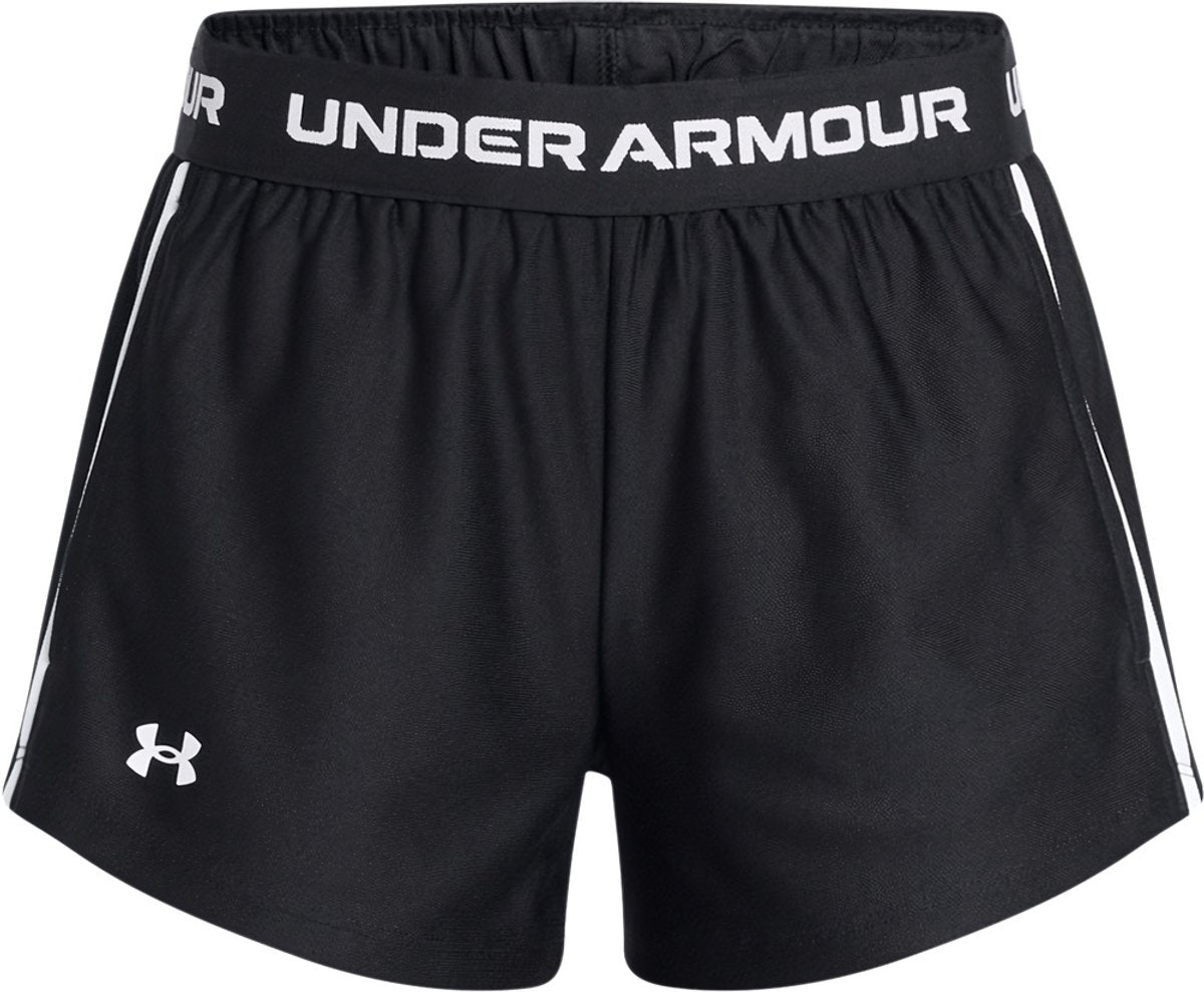 Under armour g tech play up short-blk meisjes sportbroek - zwart zwart wit
