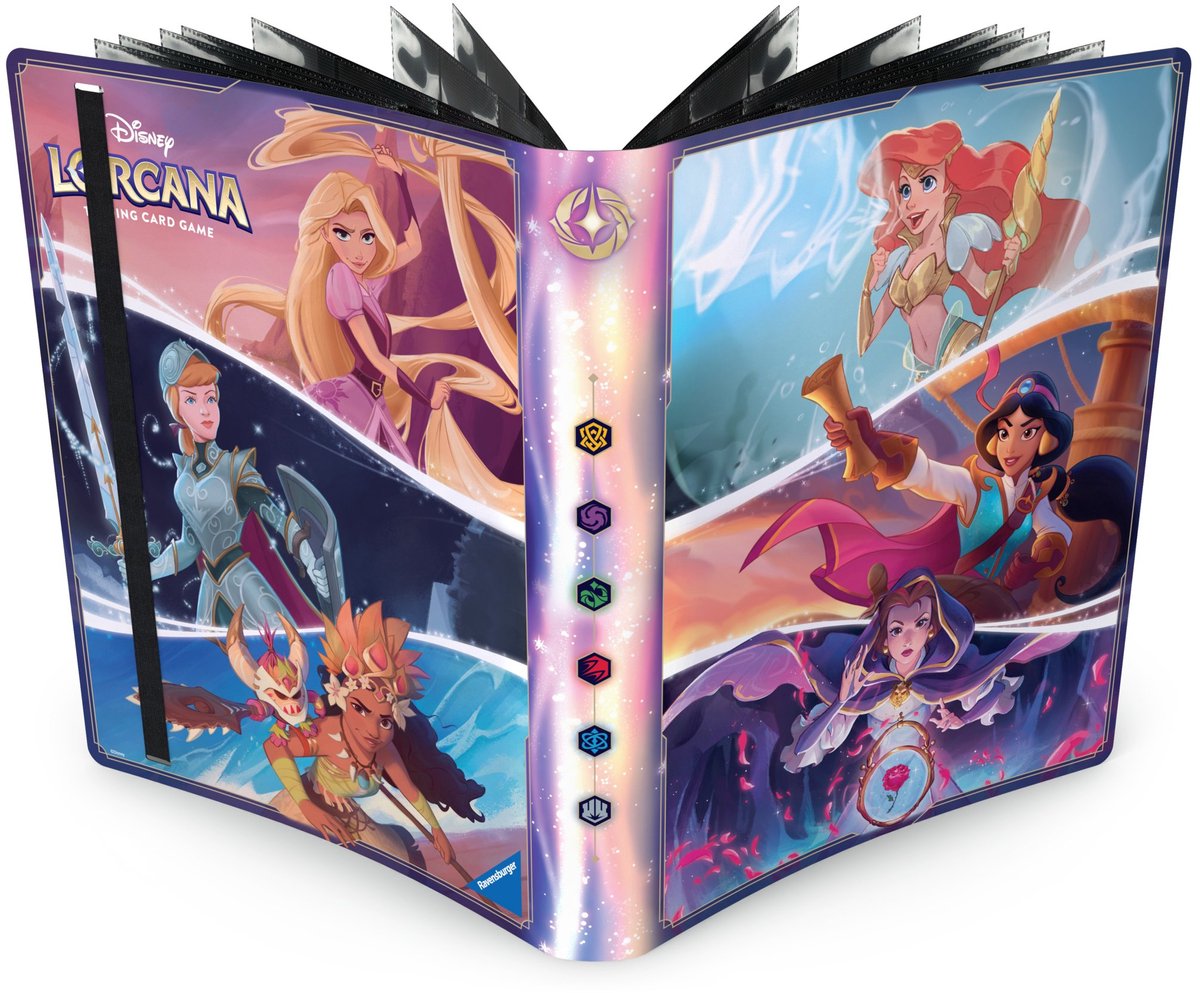 Disney lorcana 9-pocket kaartenalbum belle en het beest – trading card binder voor 180+ kaarten