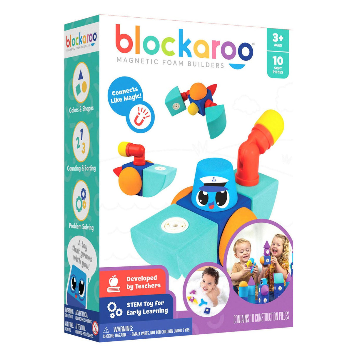 Blockaroo magnetische foam blokken boot box, 10dlg.