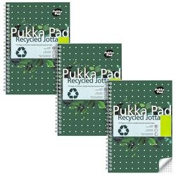 Collegeblok pukka recycled a5 geruit groen 110 pagina's 3 stuks