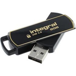 Usb-stick integral 8 gb usb type-a goud, zwart