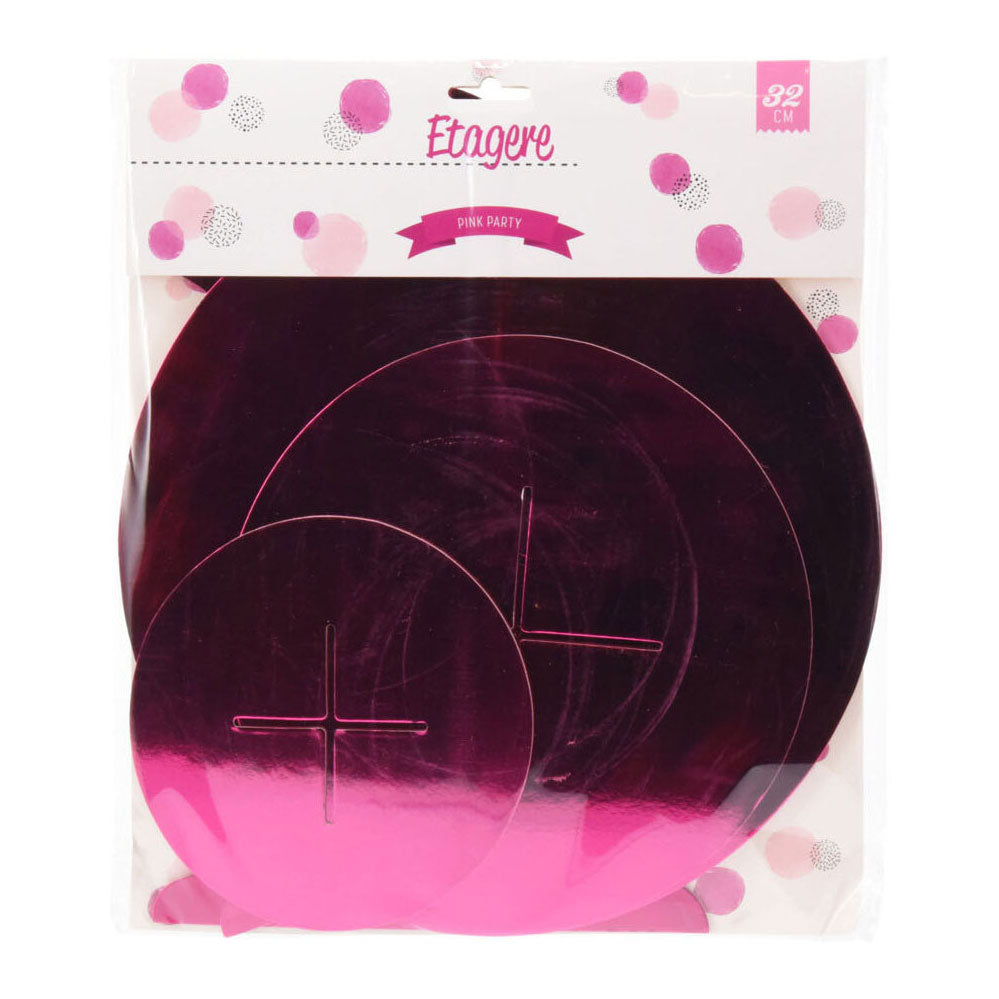 Etagere karton 3 laags roze