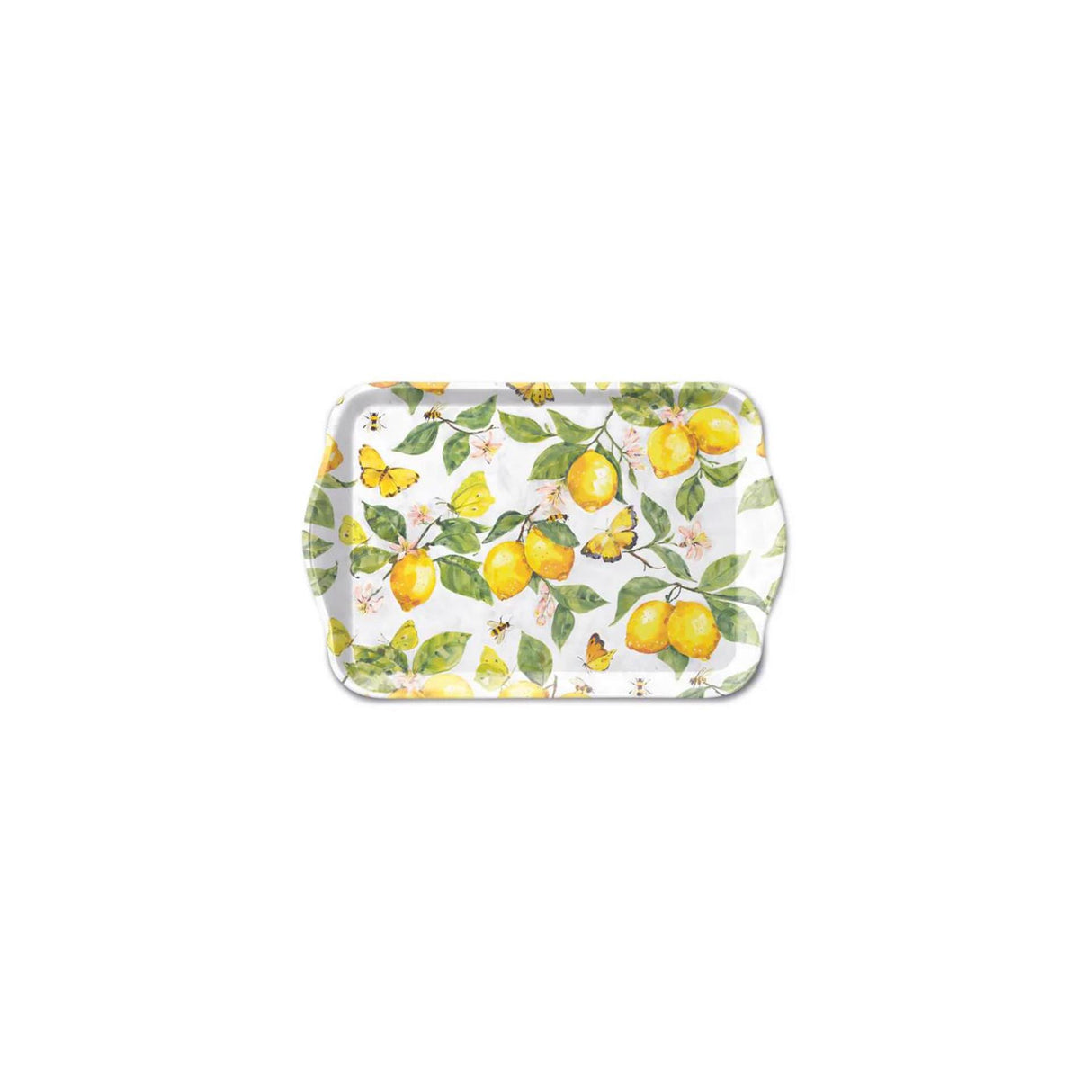 Ambiente tray melamine 13x21 cm fresh lemons wit