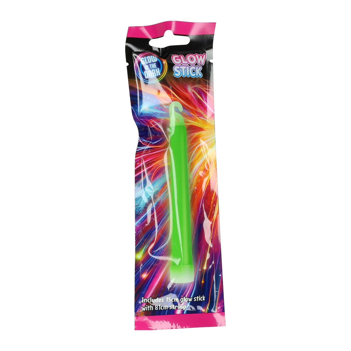 Glow in the dark staven 15 cm met koord