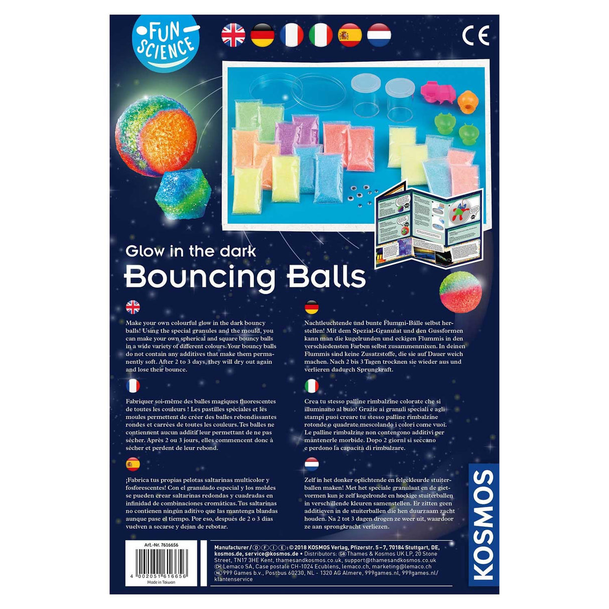 Kosmos glow in the dark stuiterballen maken, 20st.