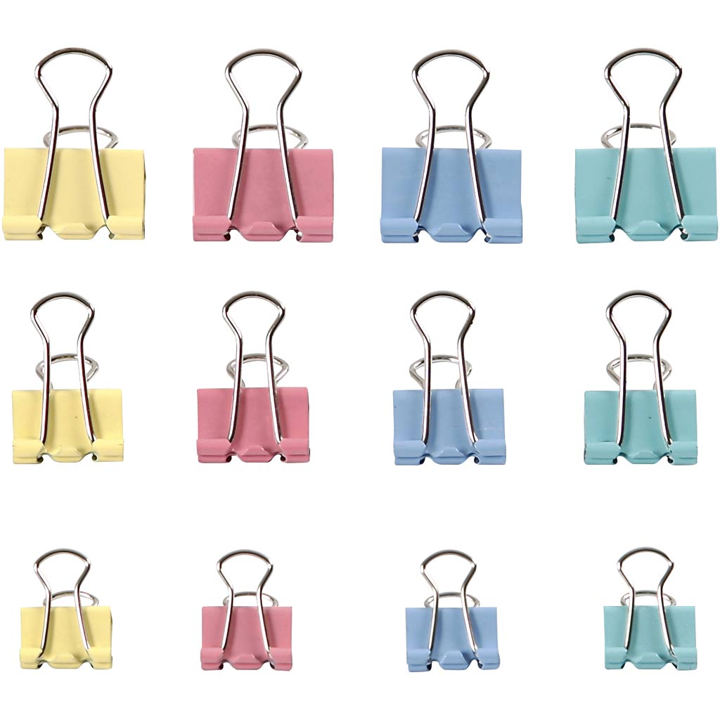 Creativ company http: www.cchobby.nl foldback-clips-b-15-19-25-mm-pastelkleuren-30-div-1-doos