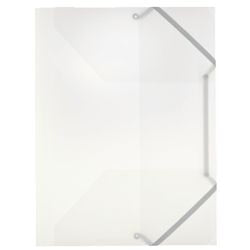 Mappen vk pp 500g m2 a4 32x24,5cm transparant wit 3 flappen elastieksluiting