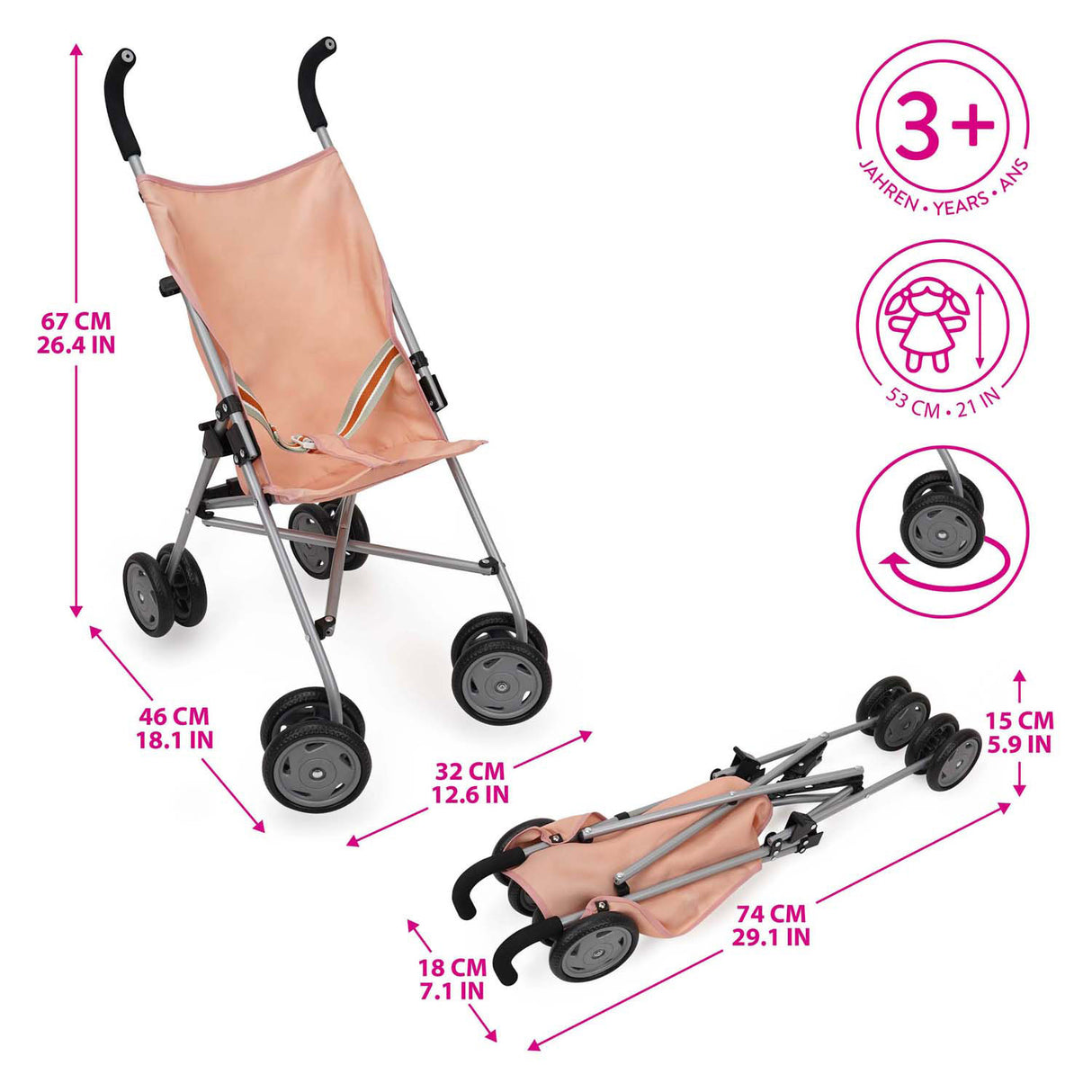 Buggy poppenwagen opvouwbaar