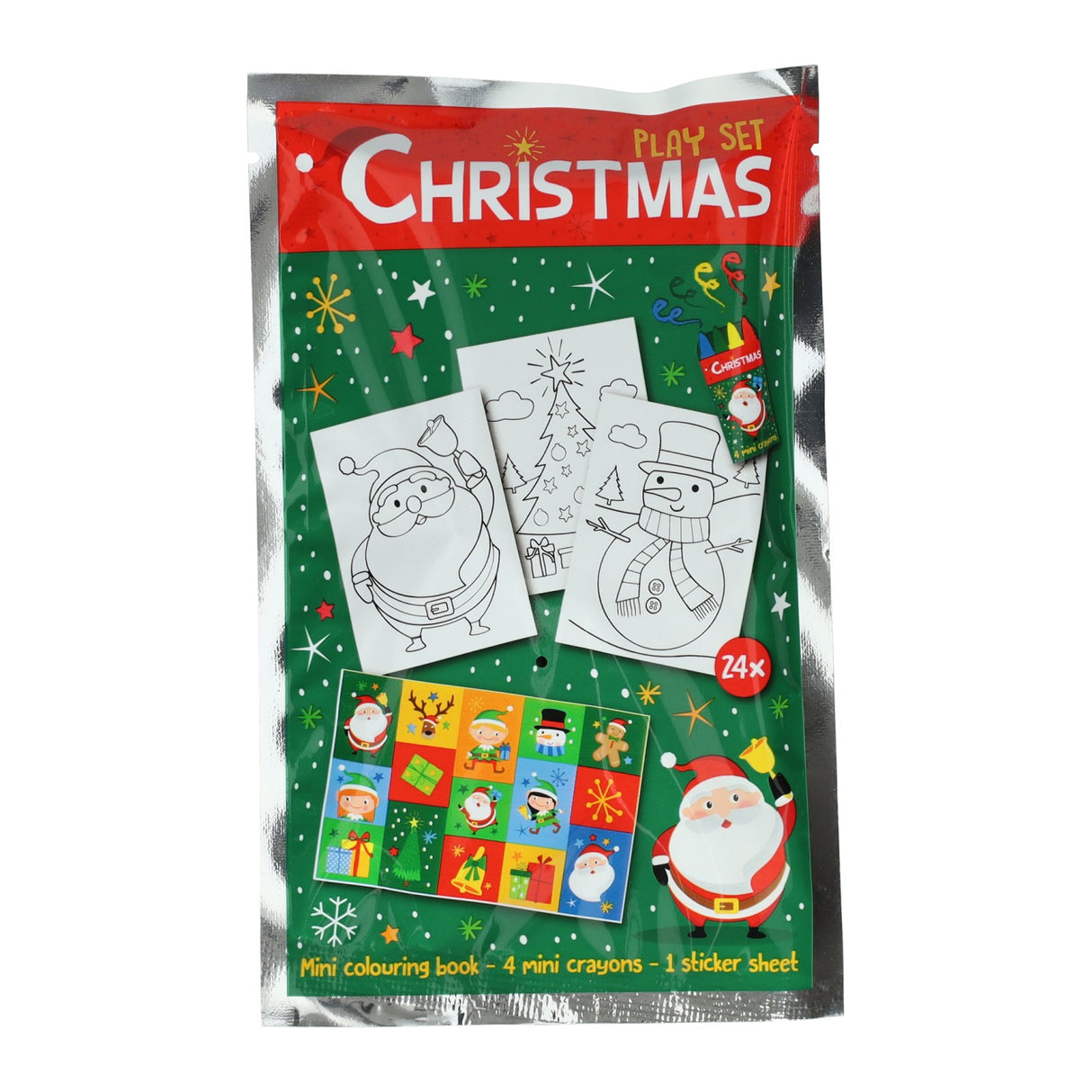 Wins holland traktatiesetje kerstmis kleurset met krijtjes en stickers