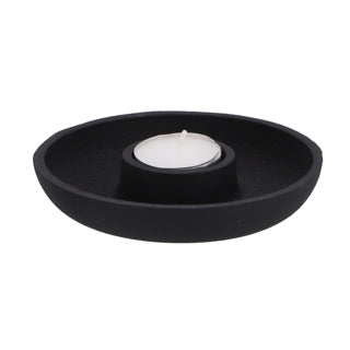 No brand kaarsenhouder aluminium black 13.5x13.5x2.5cm | 2 stuks