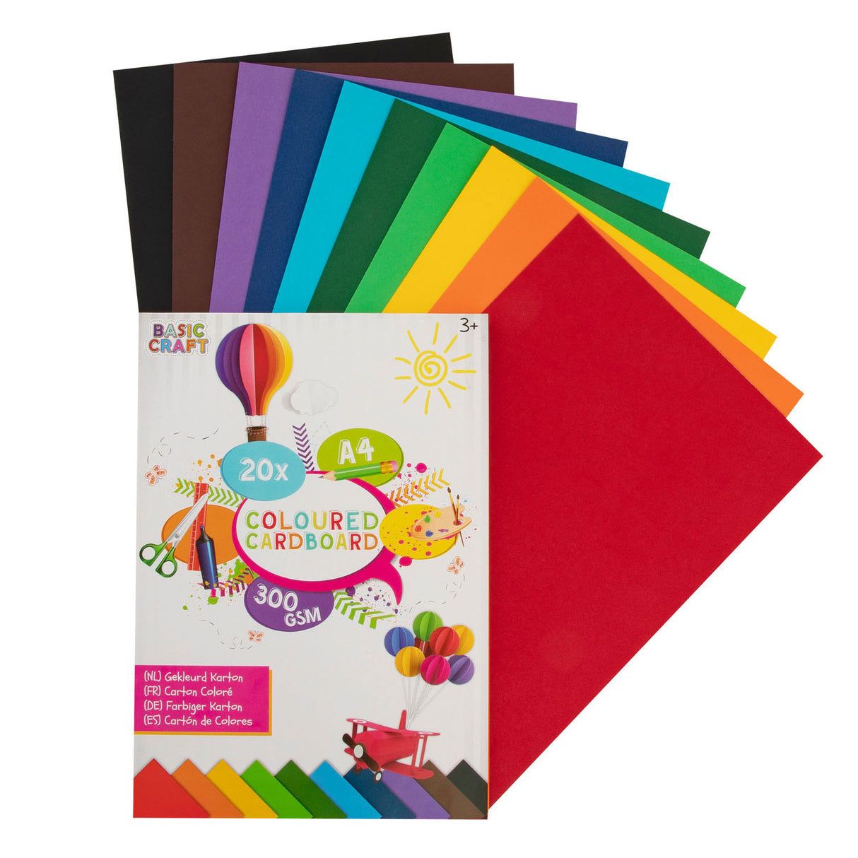 Creative craft group gekleurd karton a4 20 vellen, 300 gsm
