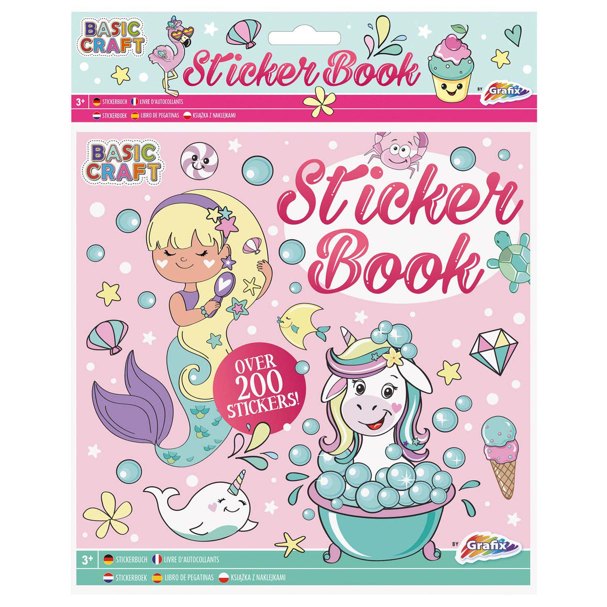 Grafix stickerboek eenhoorn zeemeermin