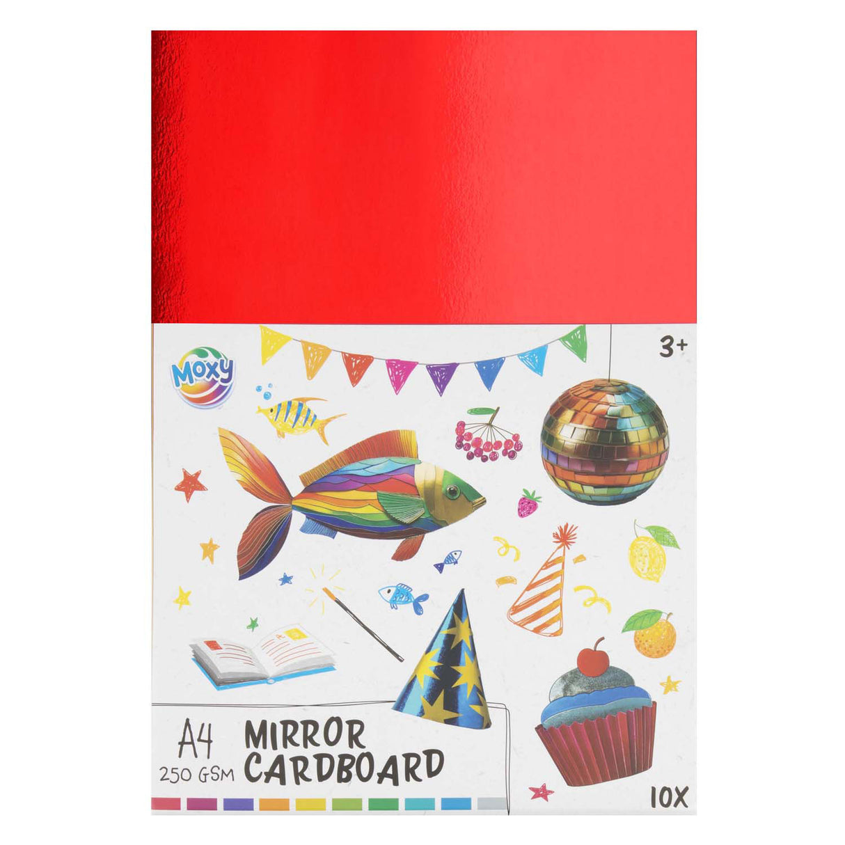 Creative craft group spiegelkarton a4, 10 vellen 10 kleuren