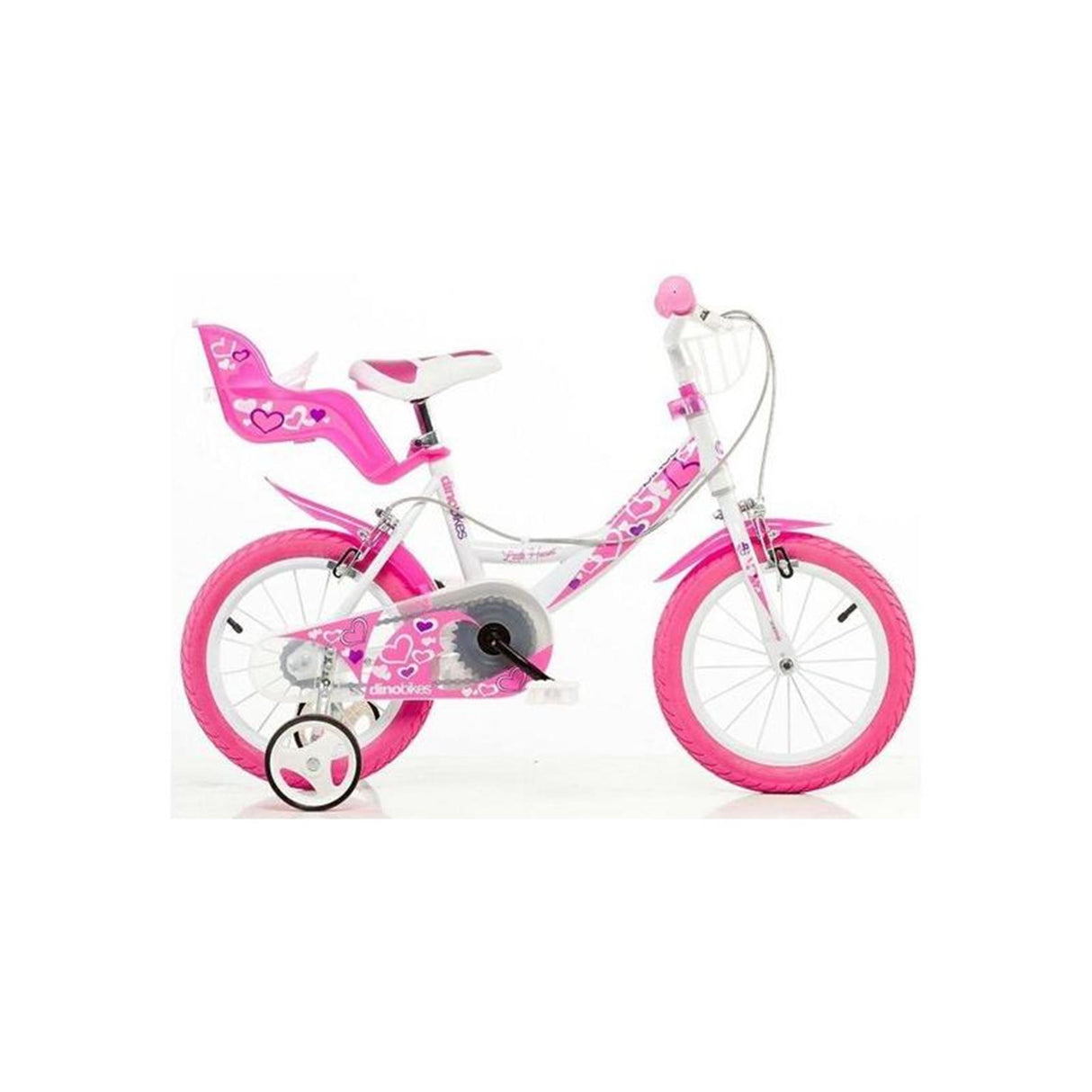 Dino bikes dino meisjesfiets little heart 16 inch wit roze