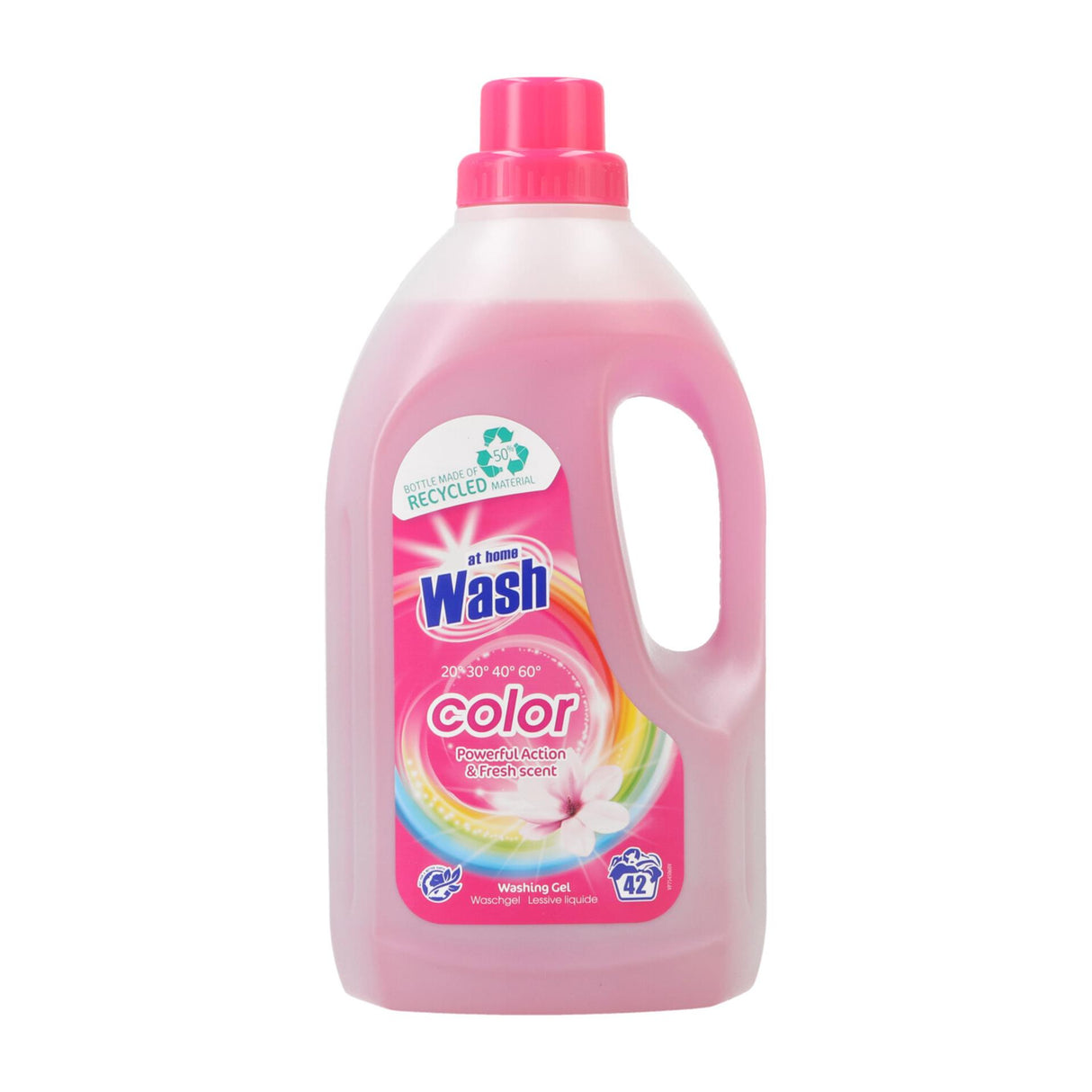 At home wash color wasmiddel gel 1,5ltr 42 wasbeurten