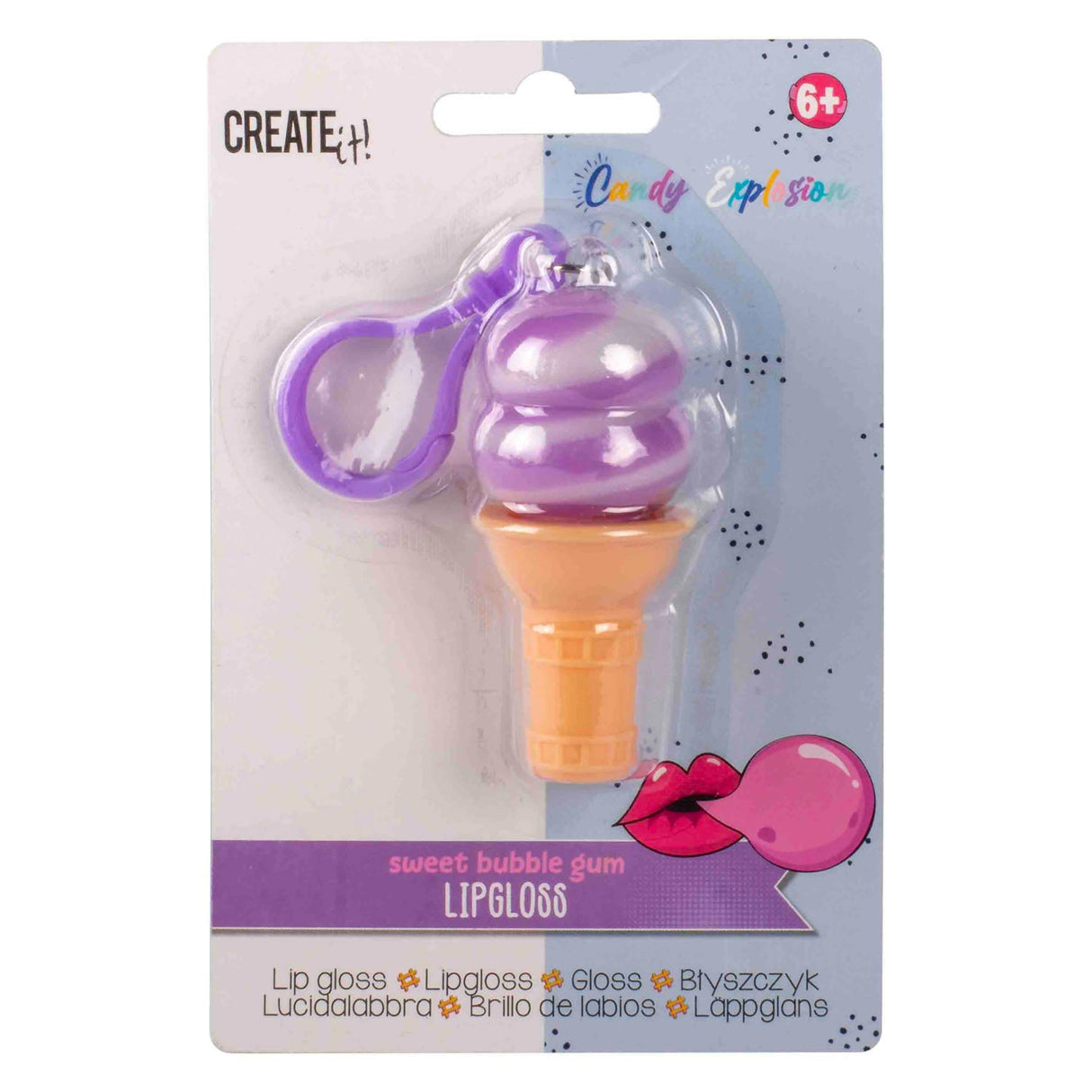 Canenco create it! candy explosion lipgloss ijsje sleutelhanger