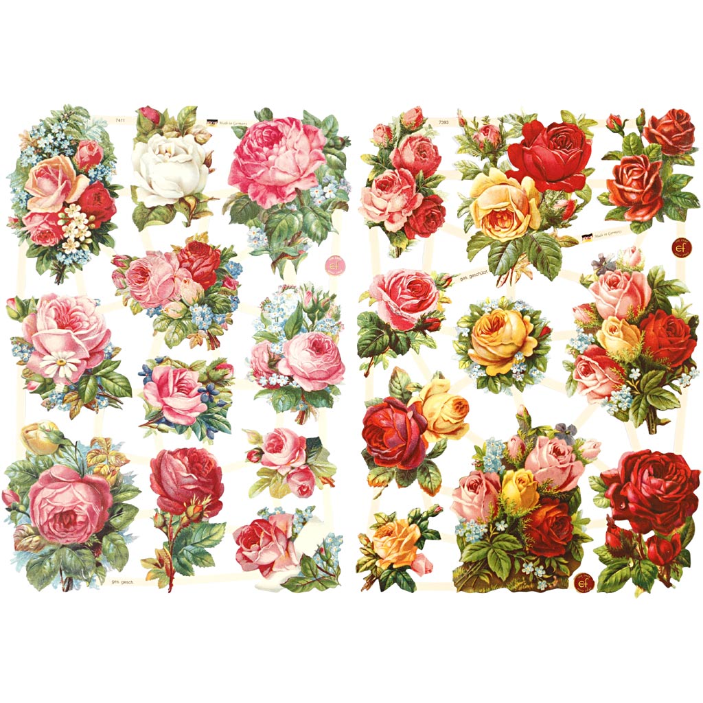 Creativ company http: www.cchobby.nl vintage-plaatjes-rozen-vel-16-5x23-5-cm-2-vel-1-doos-19360