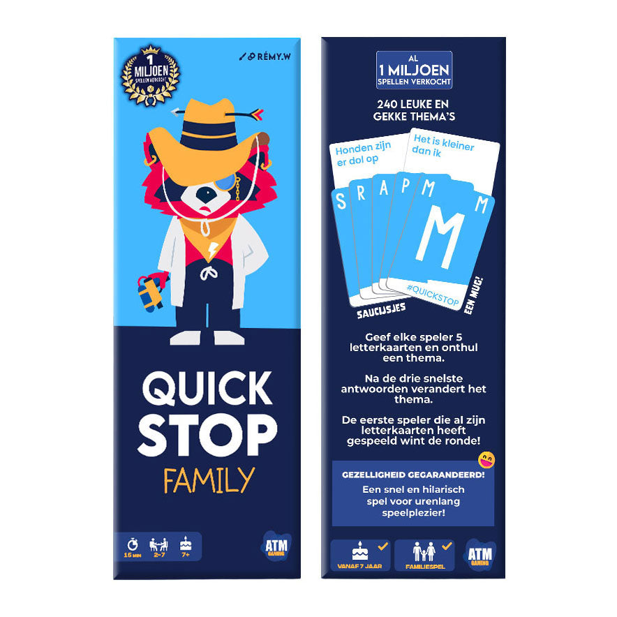 Atm gaming quickstop family kaartspel - 2 tot 7 spelers