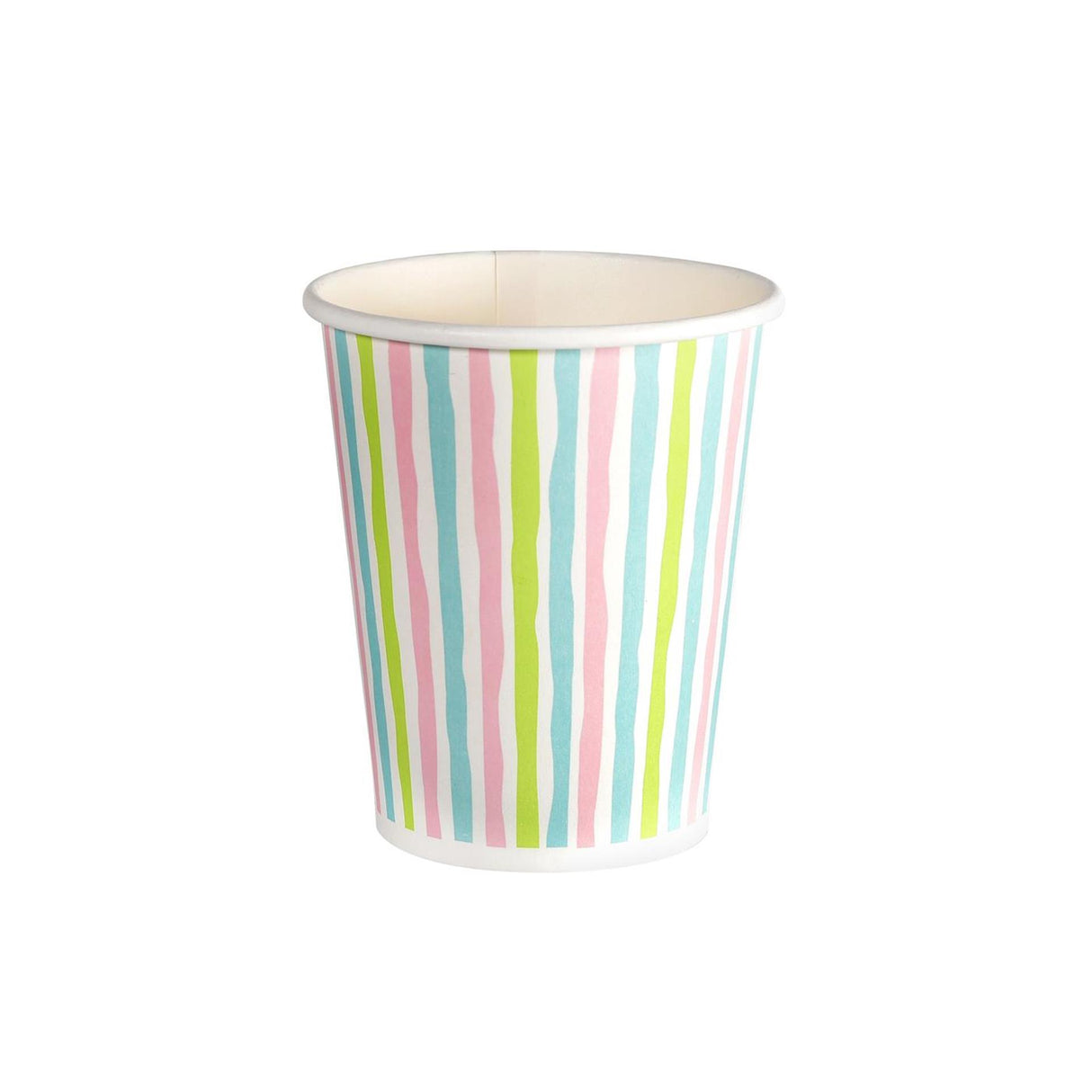 Duni papieren bekers stripes multi 24cl pak a 10 stuks